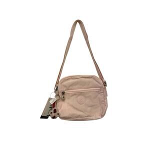 Kipling Keefe Crossbody Bag‎ Soft Blush Pink Dual Compartments Travel Monkey NEW